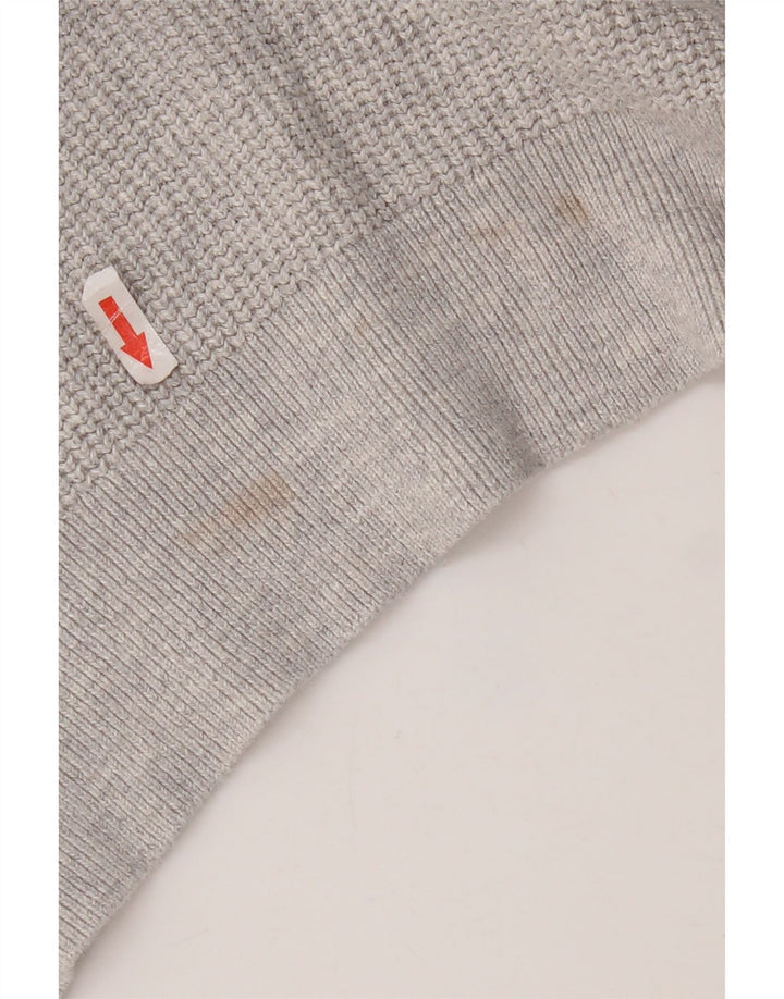 Pulover Superdry pentru bărbați, cu gât crew, bumbac, gri mediu