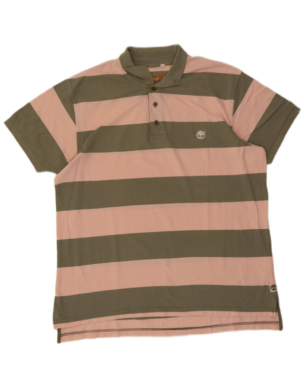 Tricou polo pentru bărbați Timberland 2XL, bumbac cu dungi verzi