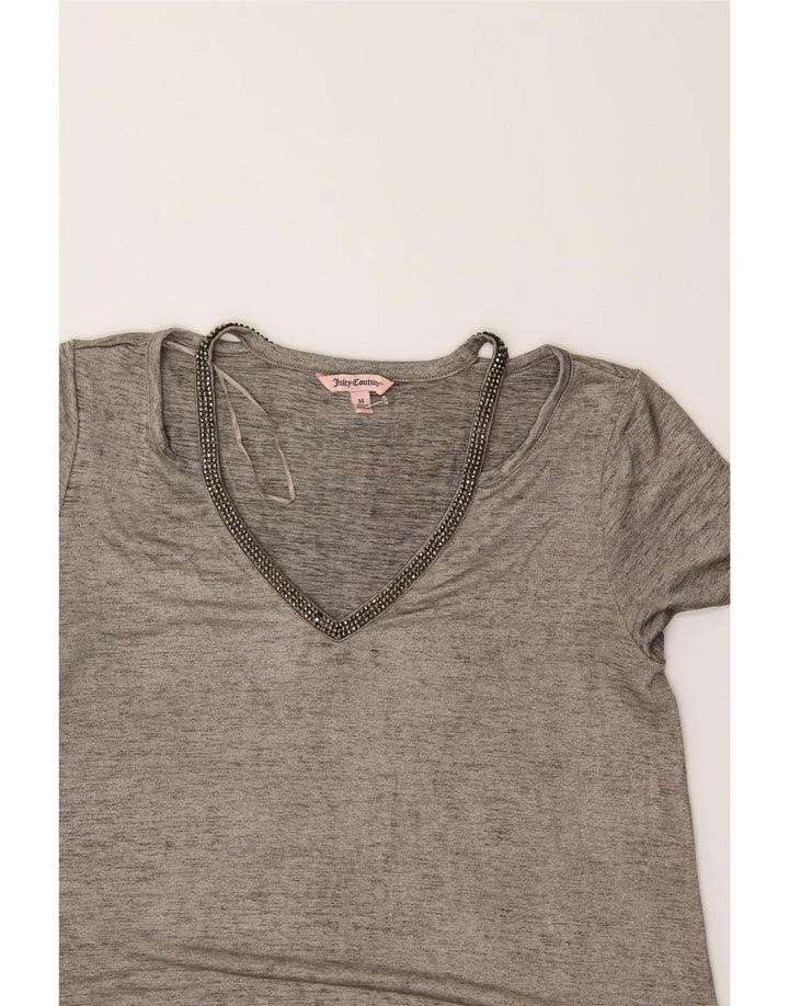 JUICY COUTURE Womens Blouse Top UK 14 Medium Grey Flecked Polyester Vintage Juicy Couture and Second-Hand Juicy Couture from Messina Hembry 
