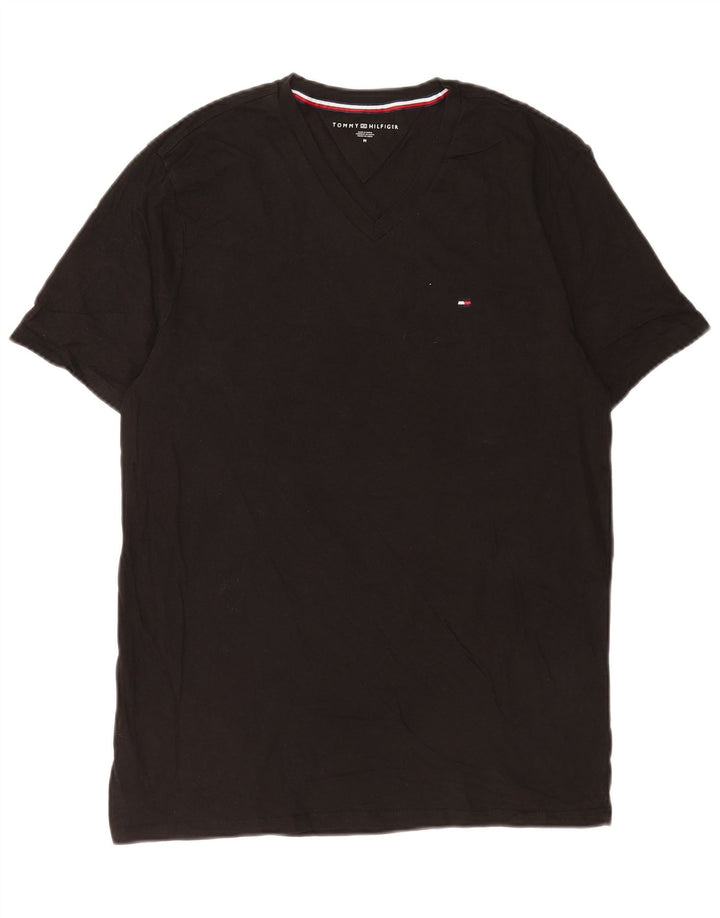 Tricou pentru bărbați Tommy Hilfiger Top mediu negru bumbac