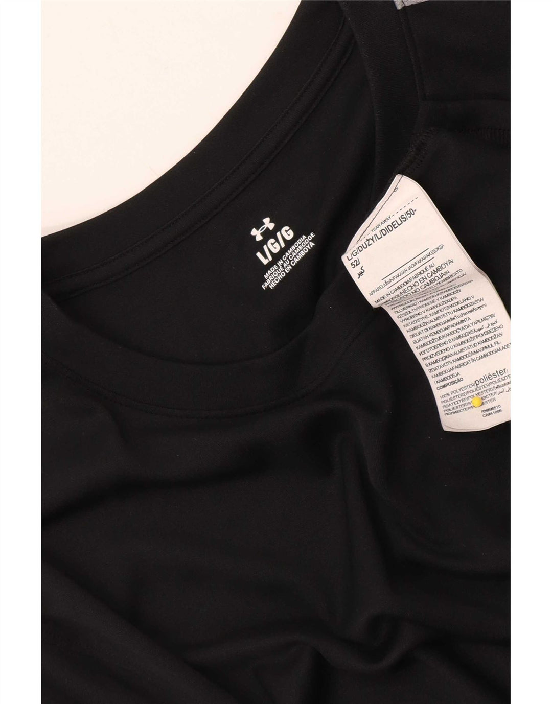 Tricou Under Armour pentru bărbați Top mare, negru, poliester color bloc