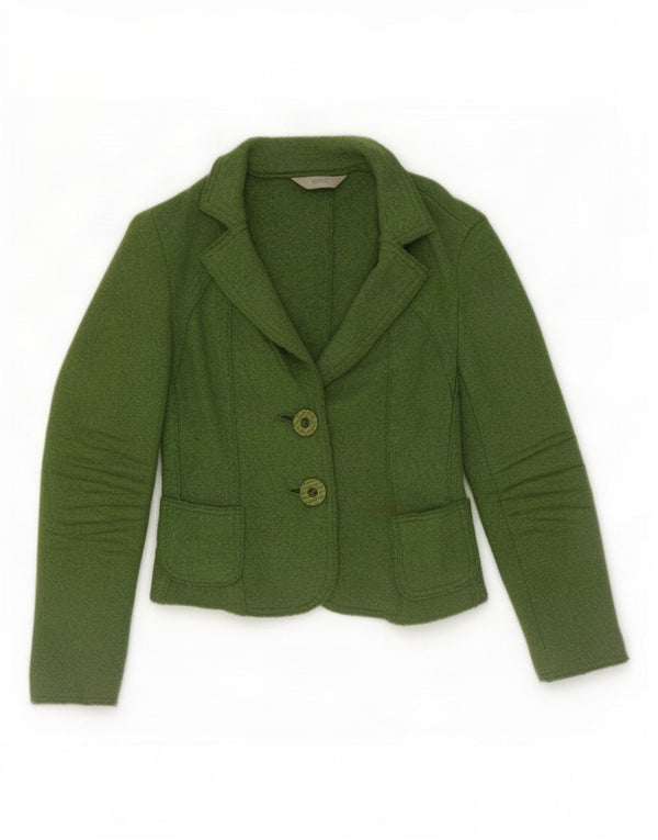 Jachetă pentru femei Marks & Spencer, cu 2 nasturi, 10 UK Lână verde mică