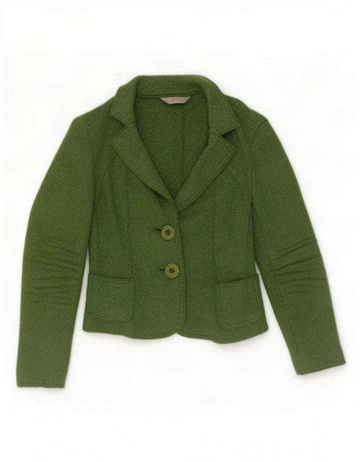 Jachetă pentru femei Marks & Spencer, cu 2 nasturi, 10 UK Lână verde mică