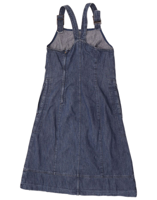Rochie denim fără mâneci Benetton pentru femei UK 12 Medium Bleumarin Bumbac