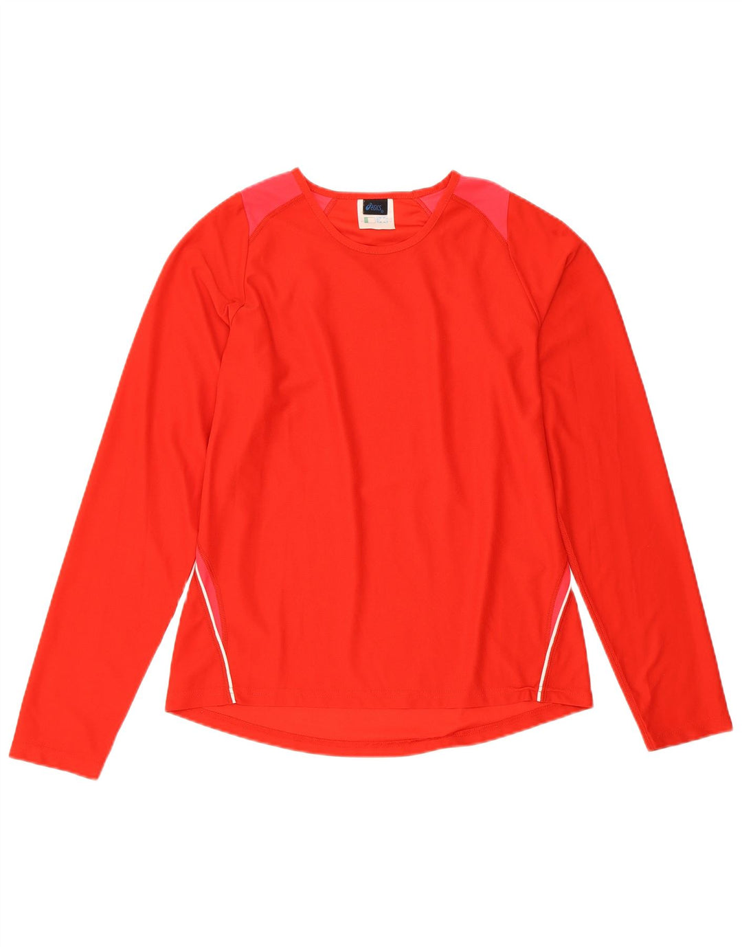 Top femei ASICS cu mânecă lungă UK 10 mic, roșu, poliester color bloc