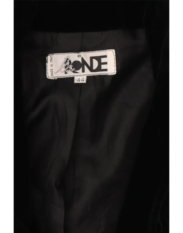 Jachetă pentru femei VINTAGE din catifea cu piept dublu IT 44 Medium Black