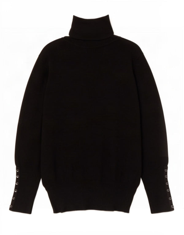 Pulover pentru femei cu gât rulat Zara UK 14, mare, negru, raion