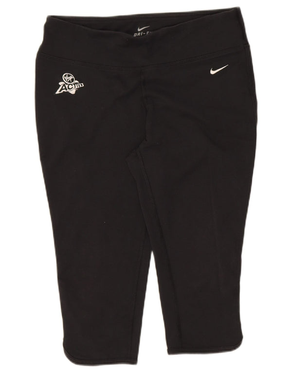 Pantaloni scurti sport Nike Dri Fit pentru femei, UK 8/10, bumbac negru mic