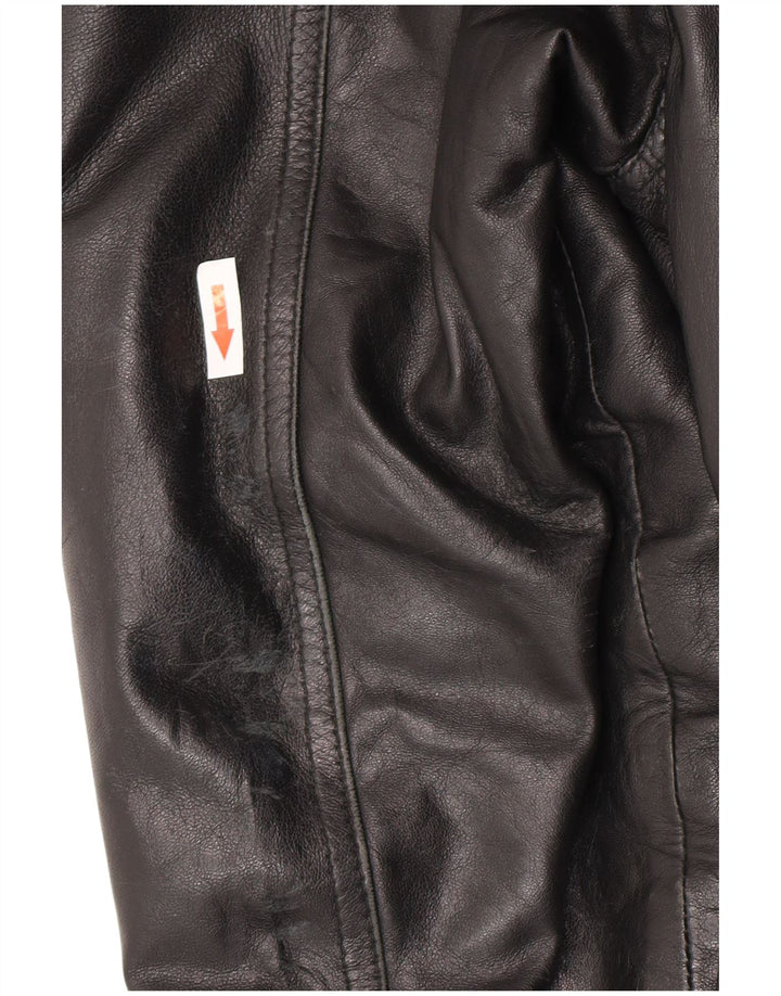 Jachetă de piele vintage pentru bărbați UK 36 Piele neagră mică