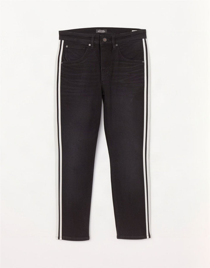Blugi drepți pentru bărbați Jack & Jones W34 L27 bumbac negru