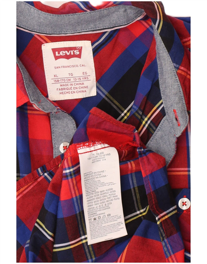 Cămașă Levi's Băieți 13-14 Ani XL Bumbac roșu Check