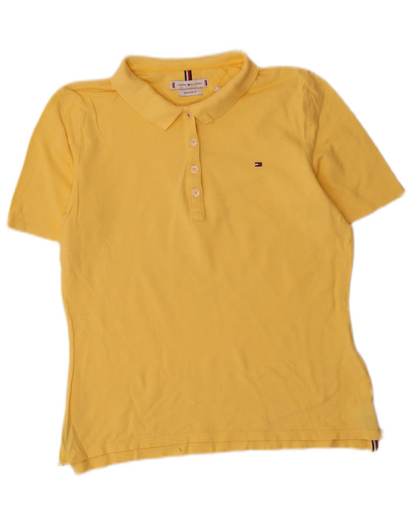 Tricou polo Tommy Hilfiger pentru femei, cu croiala normală, UK 10, galben mic