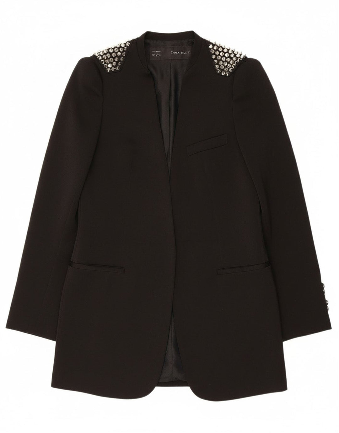 Jachetă Blazer pentru femei deschisă Zara UK 12 Medium Black