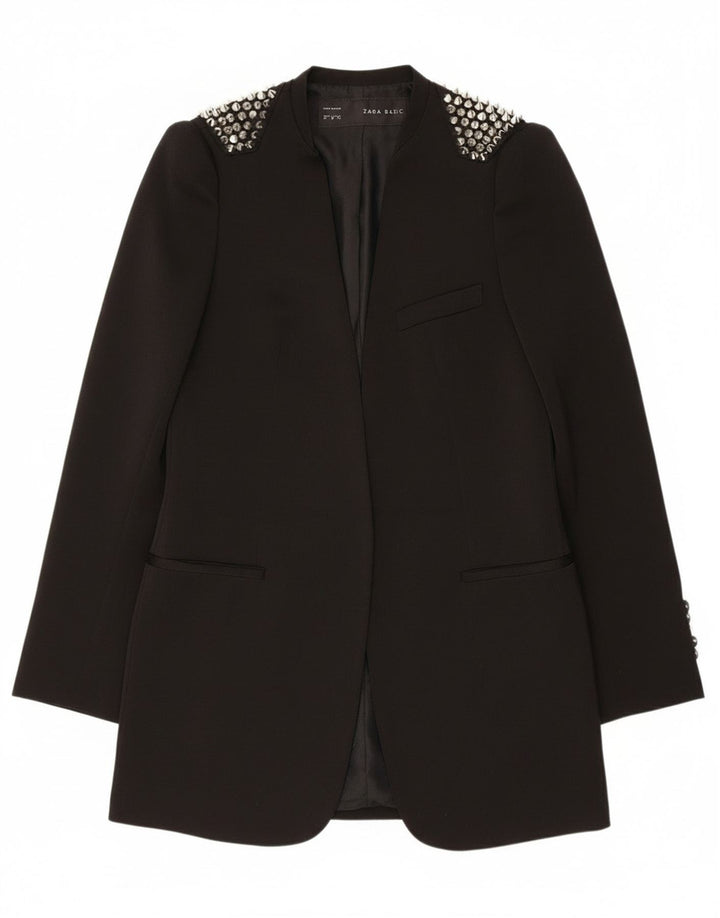 Jachetă Blazer pentru femei deschisă Zara UK 12 Medium Black