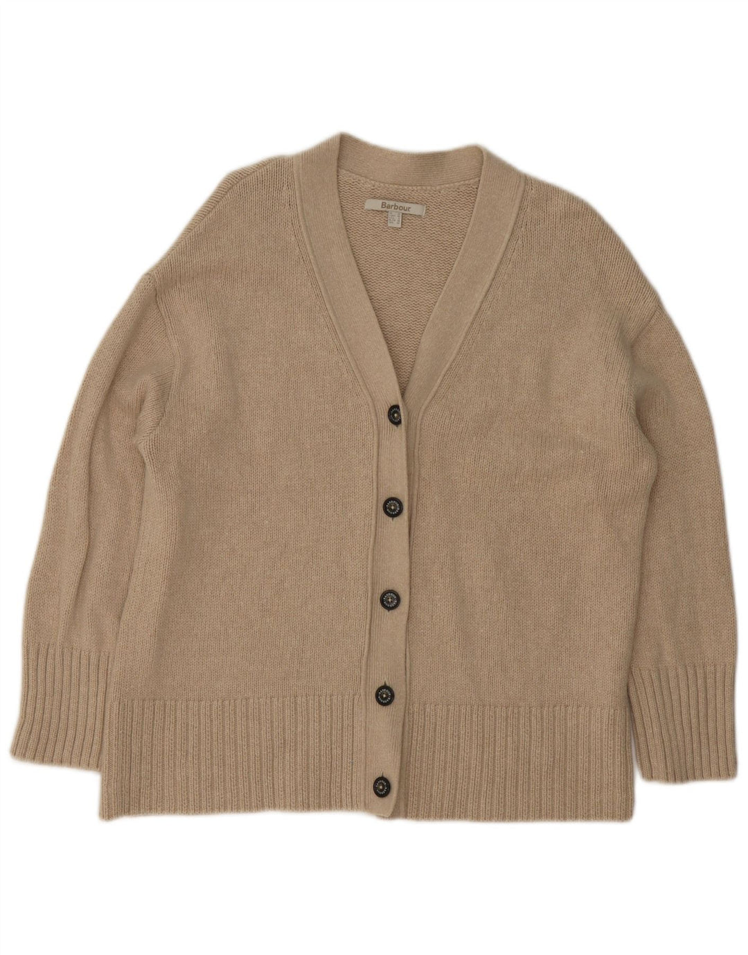 Pulover cardigan supradimensionat pentru femei Barbour UK 10 mic, bej, bumbac