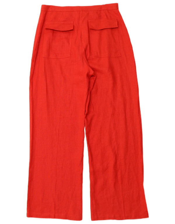 Pantaloni casual SASHA Bootcut pentru femei UK 14 Medium W30 L29 Red Linen