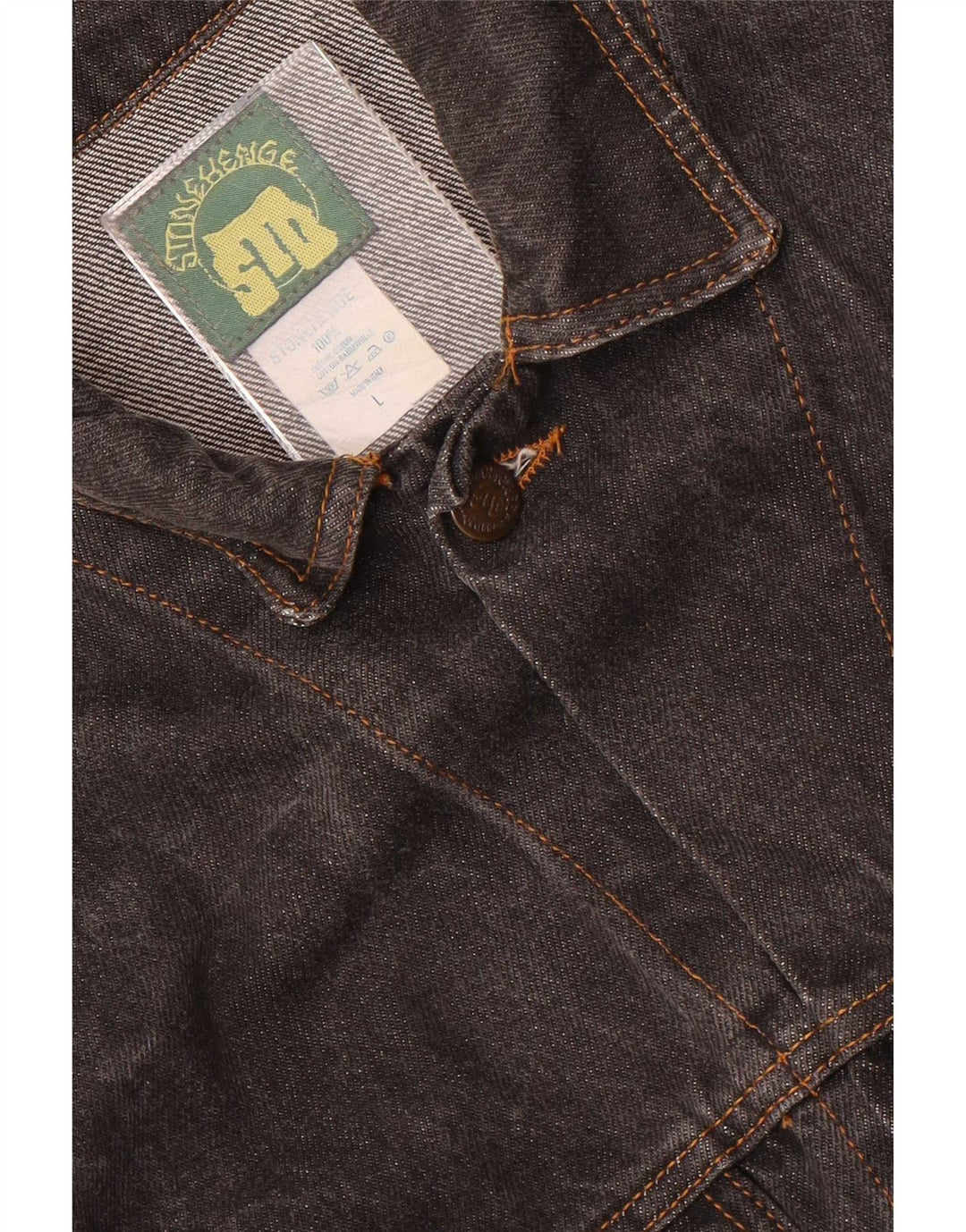 Jachetă vintage pentru bărbați din denim UK 40 mare, negru, bumbac