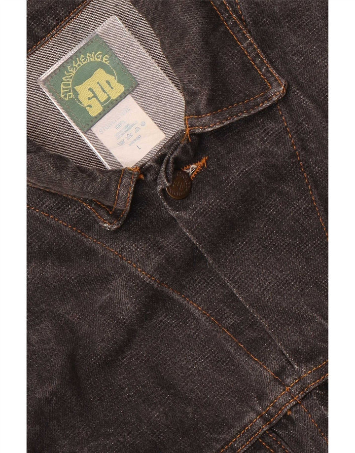 Jachetă vintage pentru bărbați din denim UK 40 mare, negru, bumbac