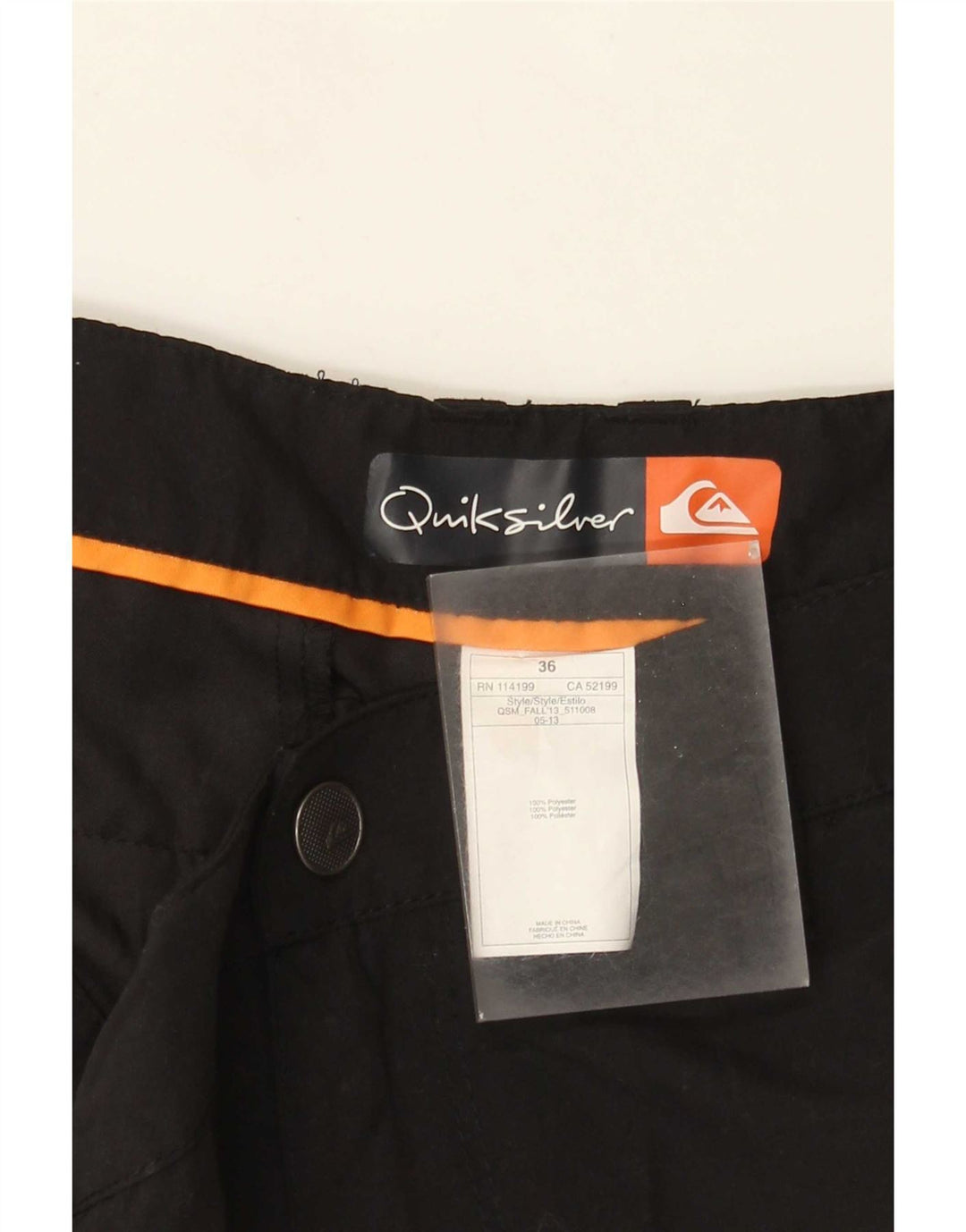 Pantaloni scurți chino pentru bărbați Quiksilver W36 Poliester negru mare