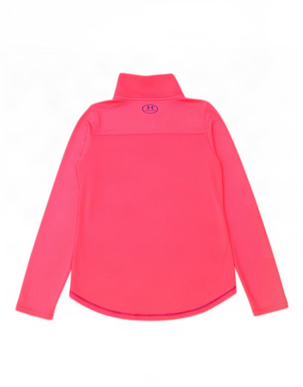 Under Armour Fete Zip Neck Graphic Top Maneca Lunga 9-10 Ani Medium Roz