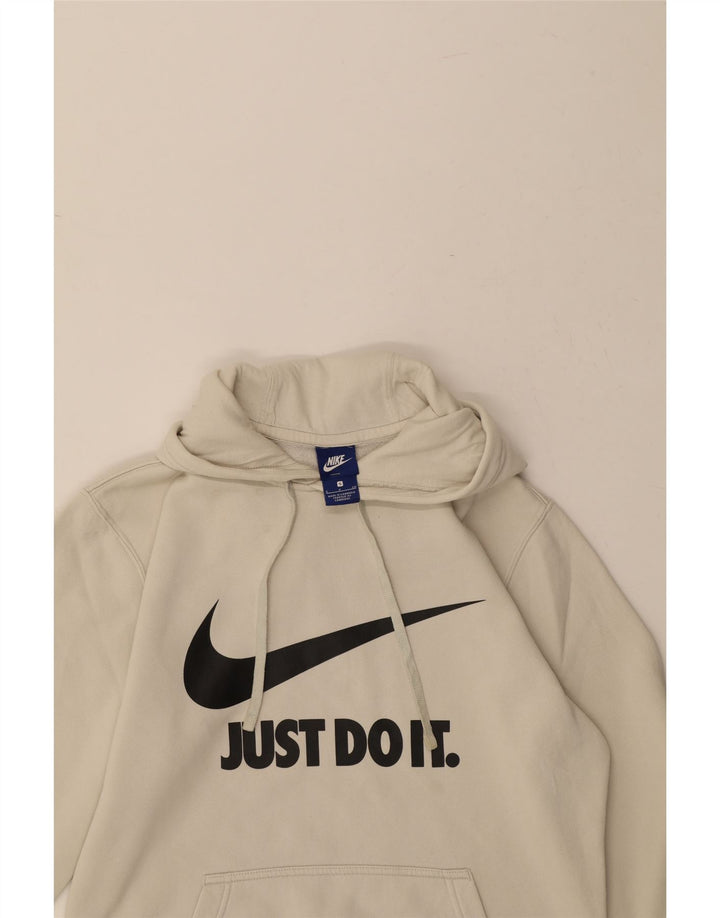 NIKE Mens Graphic Hoodie Jumper Small White Cotton Vintage Nike and Second-Hand Nike from Messina Hembry 