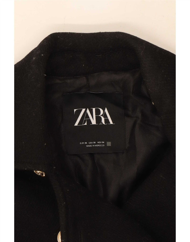 Palton dublu pentru femei Zara UK 6 XS Lână neagră