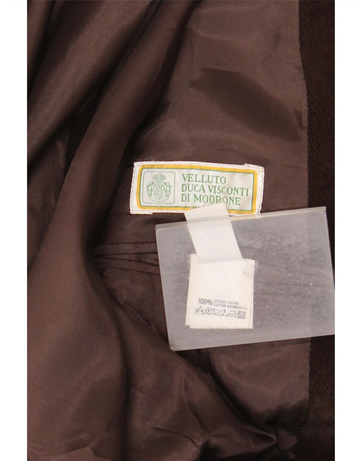 Velluto Duca Visconti Jachetă Blazer Bărbați 3 Nasturi IT 50 Mare Bumbac Maro