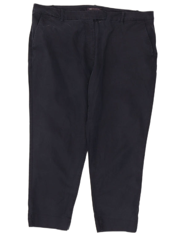 Pantaloni tăiați pentru femei Marks & Spencer UK 18 XL W38 L24 bleumarin bumbac