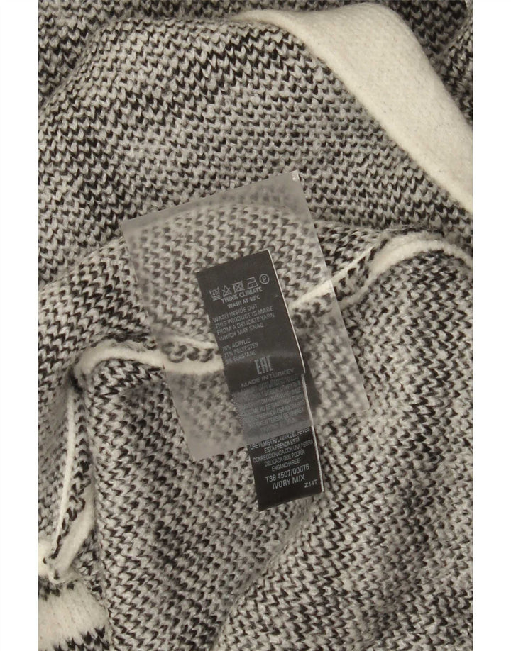 Pulover cardigan cu paragate pentru femei Marks & Spencer UK 16, cu carouri albe mari