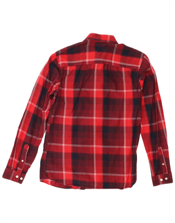 Cămașă pentru bărbați Jack & Jones, bumbac cu carouri roșii medii