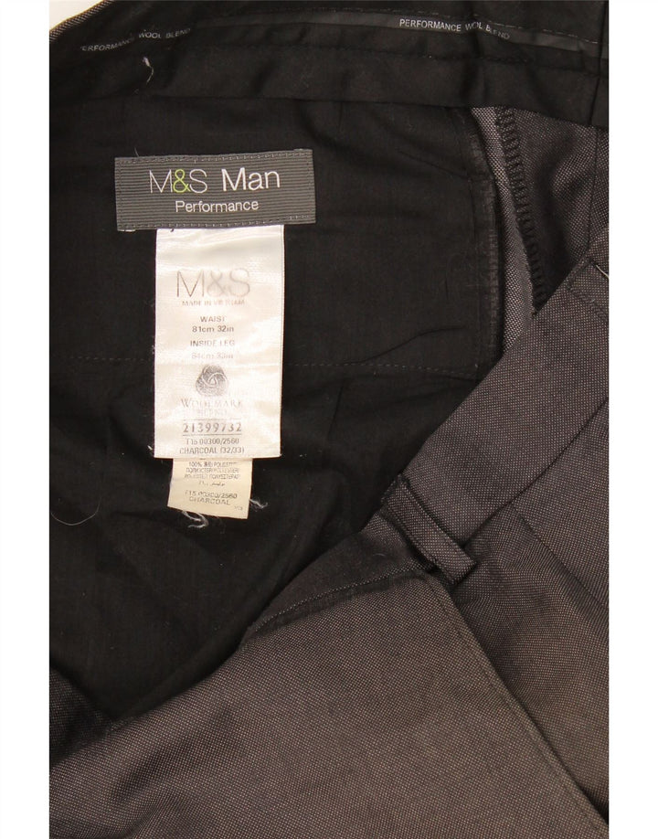 Marks & Spencer Pantaloni drepți pentru bărbați L32 L33 Lână gri