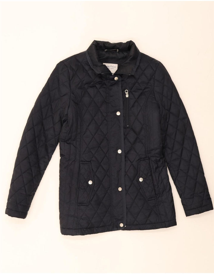 NAUTICA Womens Quilted Jacket UK 10 Small Navy Blue Polyester Vintage Nautica and Second-Hand Nautica from Messina Hembry 