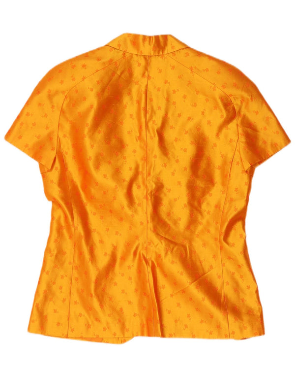 Top cardigan cu mânecă scurtă pentru femei Gai Mattiolo IT 46 mare portocaliu floral