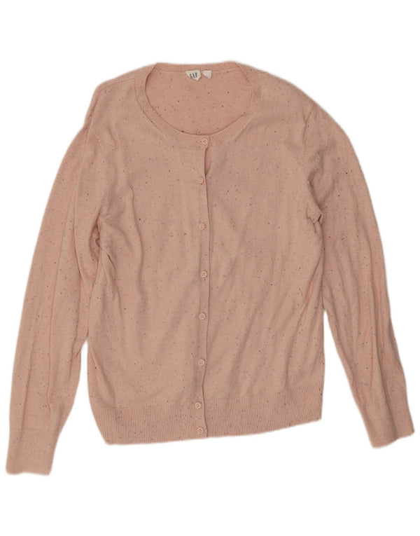 Pulover cardigan pentru femei Gap UK 14 mare bumbac cu pete roz