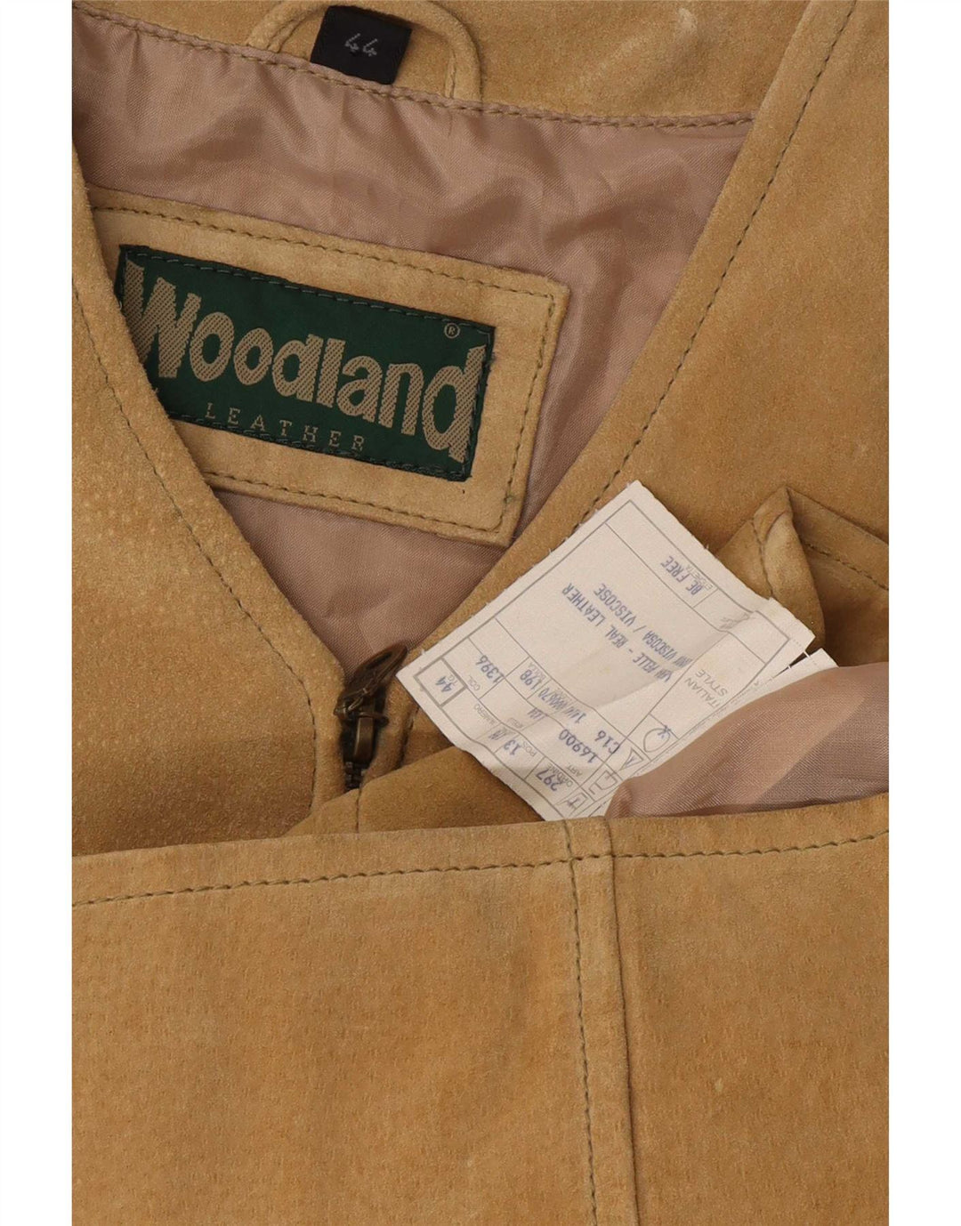 Gilet din piele intoarsa pentru femei Woodland IT 44 Medium Beige Piele