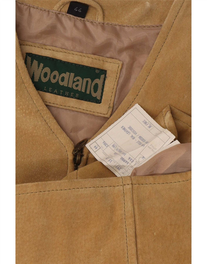 Gilet din piele intoarsa pentru femei Woodland IT 44 Medium Beige Piele