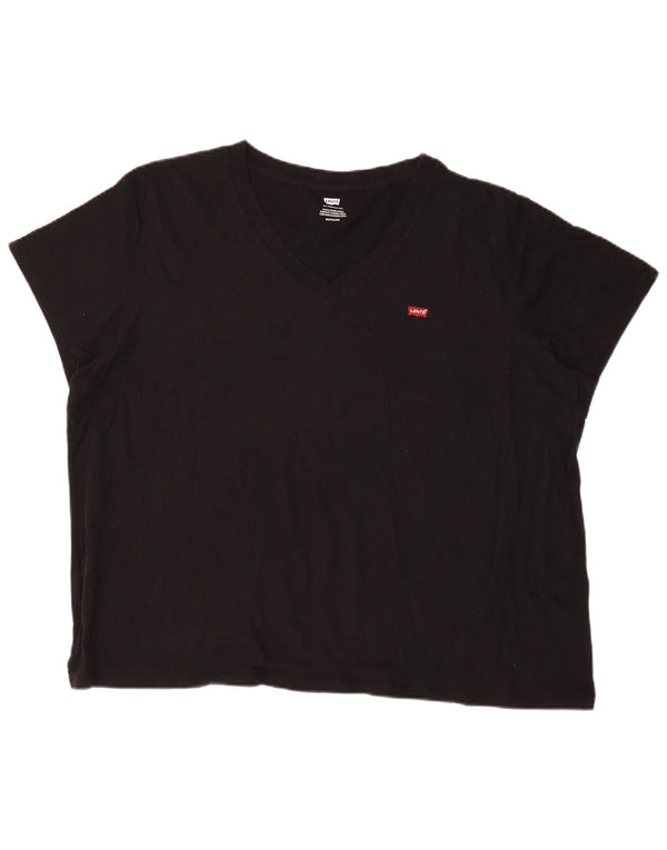 Tricou supradimensionat Levi's pentru femei UK 22 3XL Bumbac negru