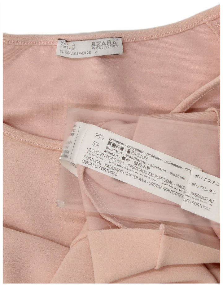 Bluză Zara pentru femei Crop Batwing Top UK 10 Small Pink Poliester