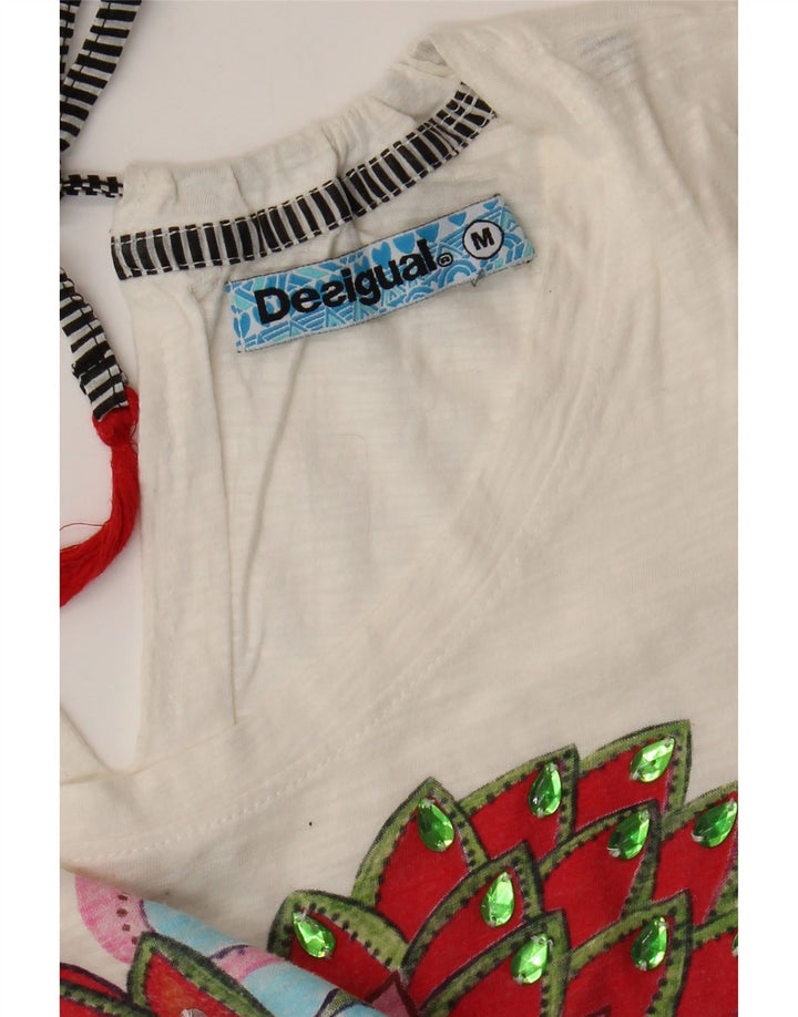 DESIGUAL Tricou grafic pentru femei Top UK 12 Medium White Floral