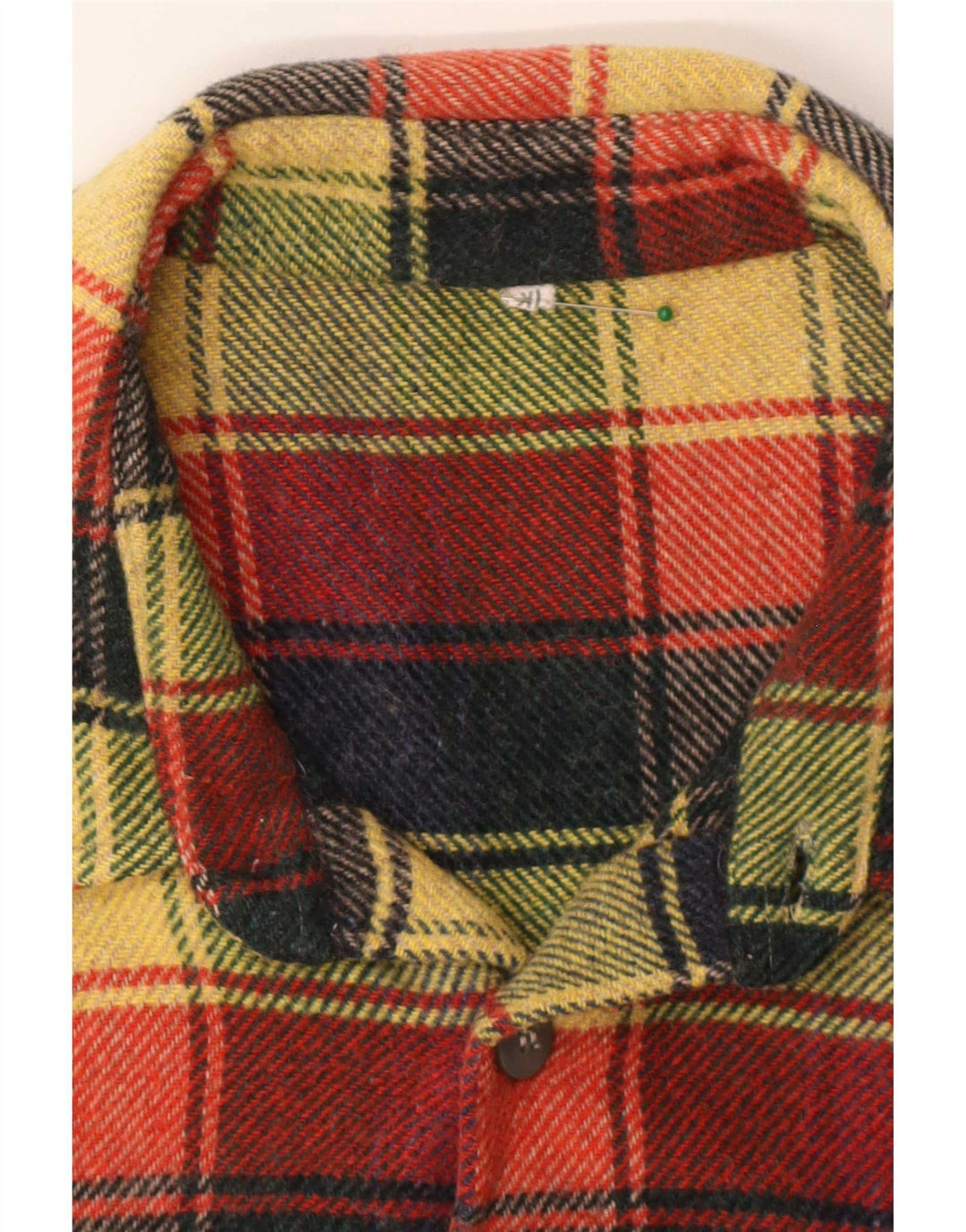 Cămașă Vintage pentru bărbați de flanel XL Lână cu carouri multicolore