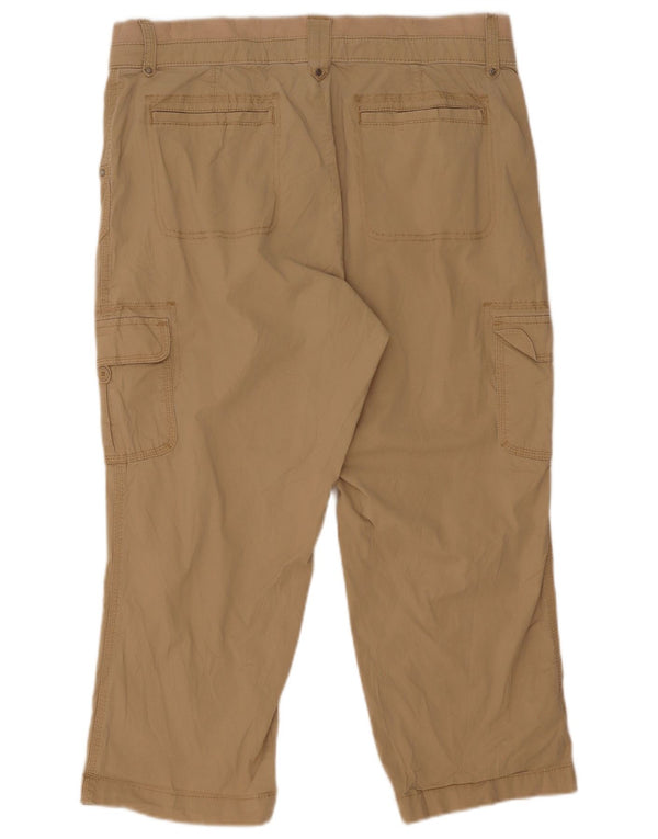Pantaloni cargo Capri pentru femei Lee US 14 Large W32 L22 Bej Bumbac
