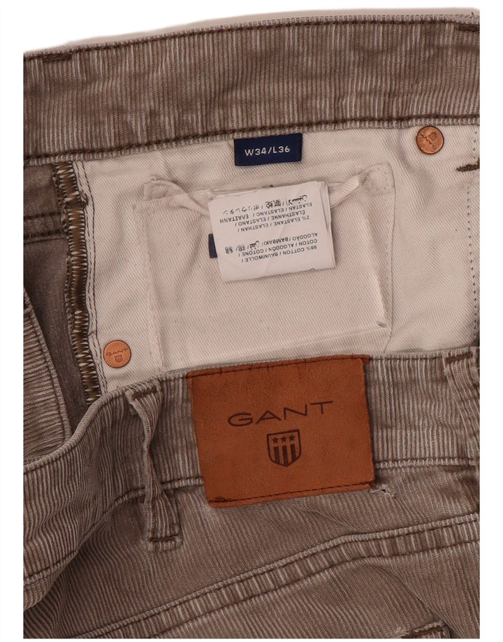 GANT Pantaloni subțiri din velur pentru bărbați L34 L36 bumbac gri