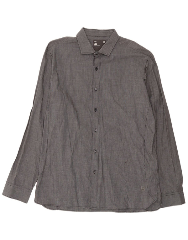 G-Star Mens Shirt 2XL Grey Gingham Cotton