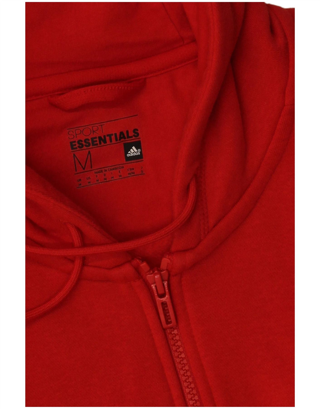 Pulover Adidas pentru bărbați, cu fermoar, bumbac roșu mediu