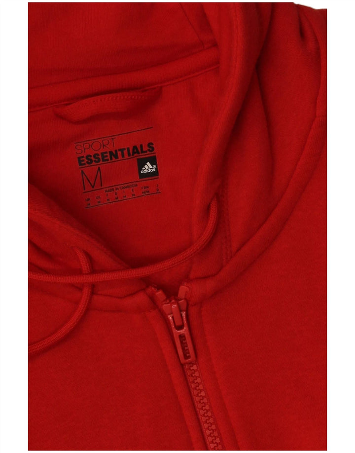 Pulover Adidas pentru bărbați, cu fermoar, bumbac roșu mediu