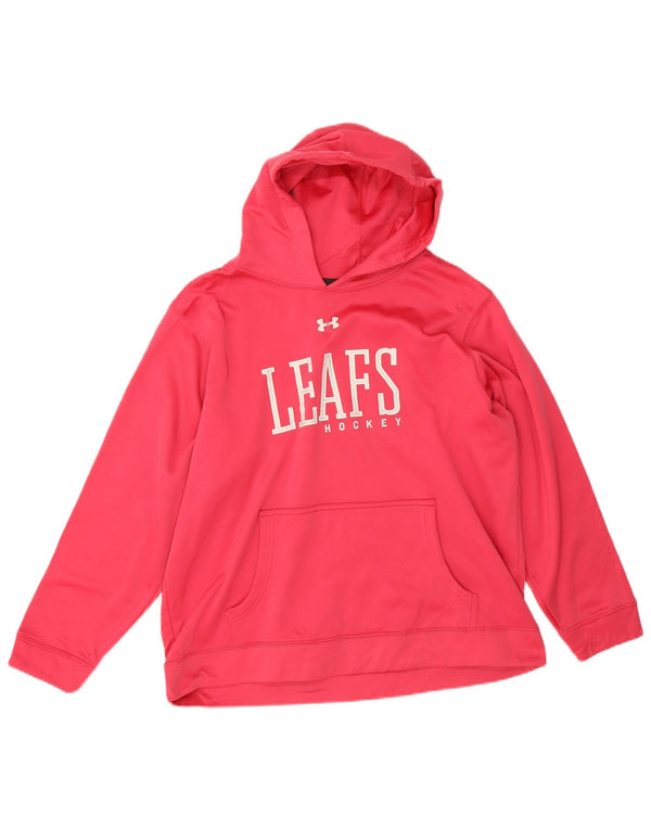 Pulover cu glugă Under Armour Leafs Hockey pentru fete 13-14 ani XL roz