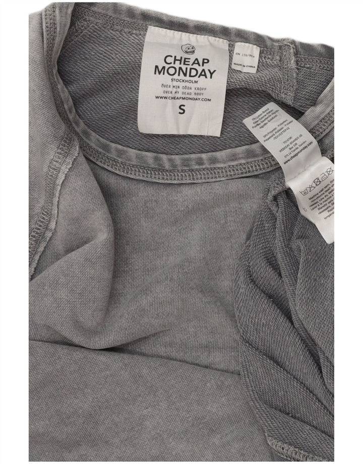 CHEAP MONDAY Mens Sweatshirt Jumper Small Grey Cotton