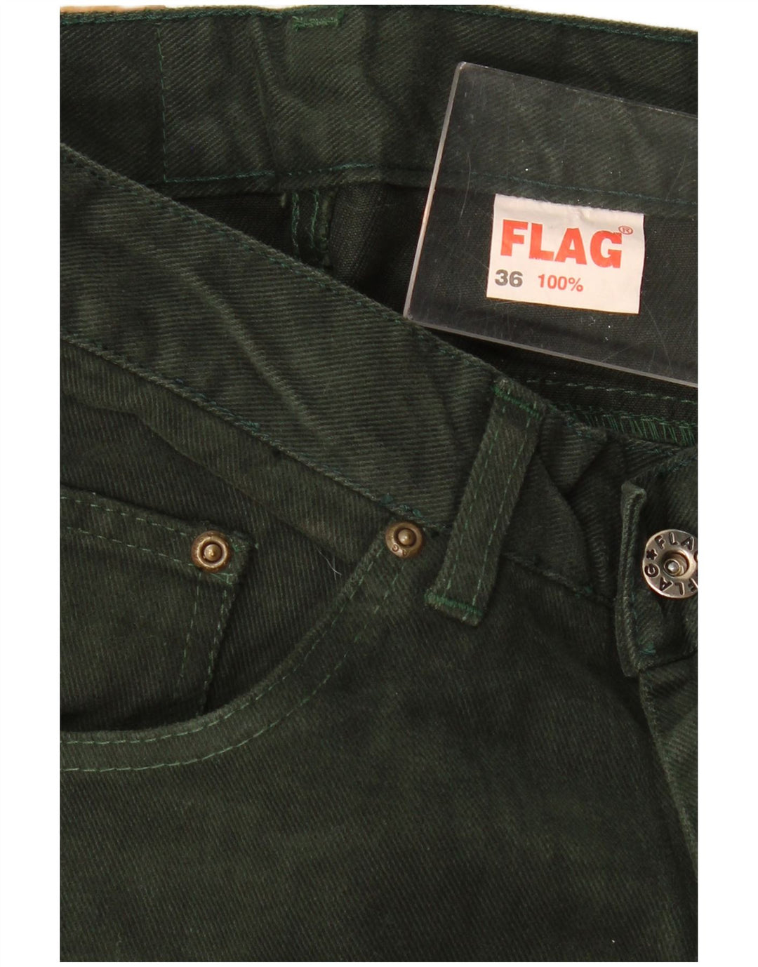 VINTAGE Blugi subțiri cu talie înaltă pentru femei EU 36 Mici W28 L31 Bumbac verde