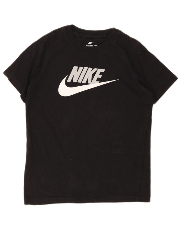Tricou grafic Nike pentru băieți Top 10-11 ani bumbac negru mediu