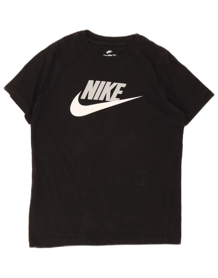 Tricou grafic Nike pentru băieți Top 10-11 ani bumbac negru mediu